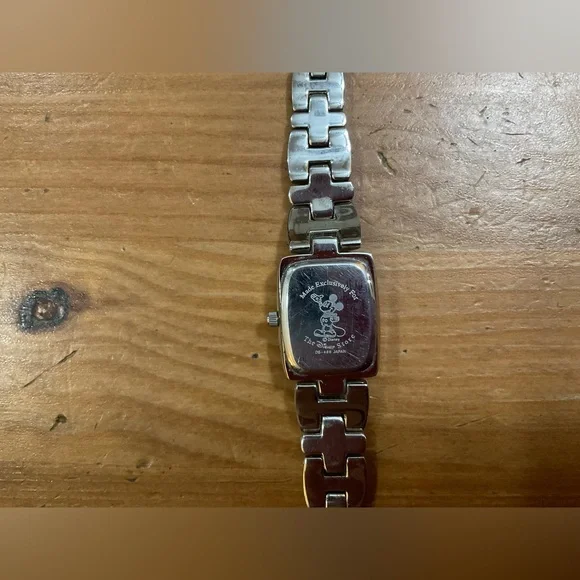 Disney: Mickey Mouse black dial ladies bracelet link silver quartz wrist watch. Disney | Accessories | Disney Mickey Mouse Black Dial Ladies  main image 3